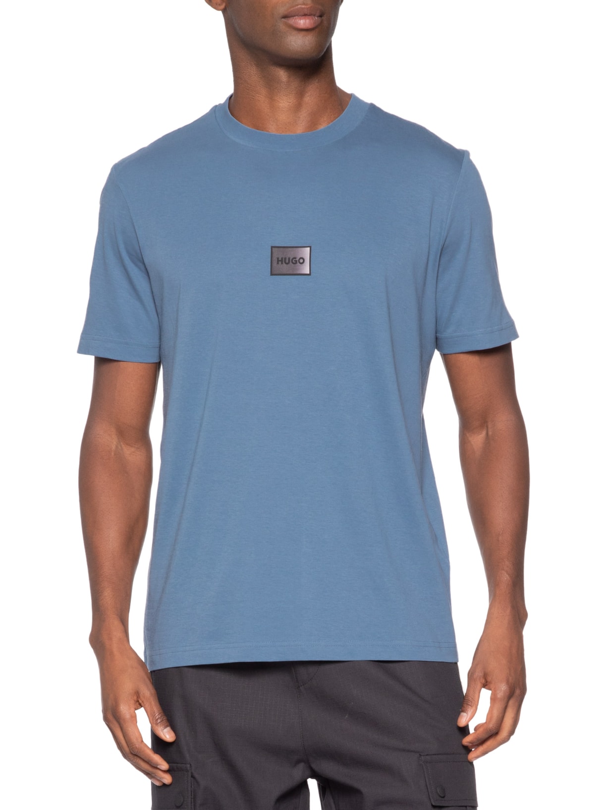 Camiseta Masculina Gradient Logo Crew Neck Danotie Azul Hugo
