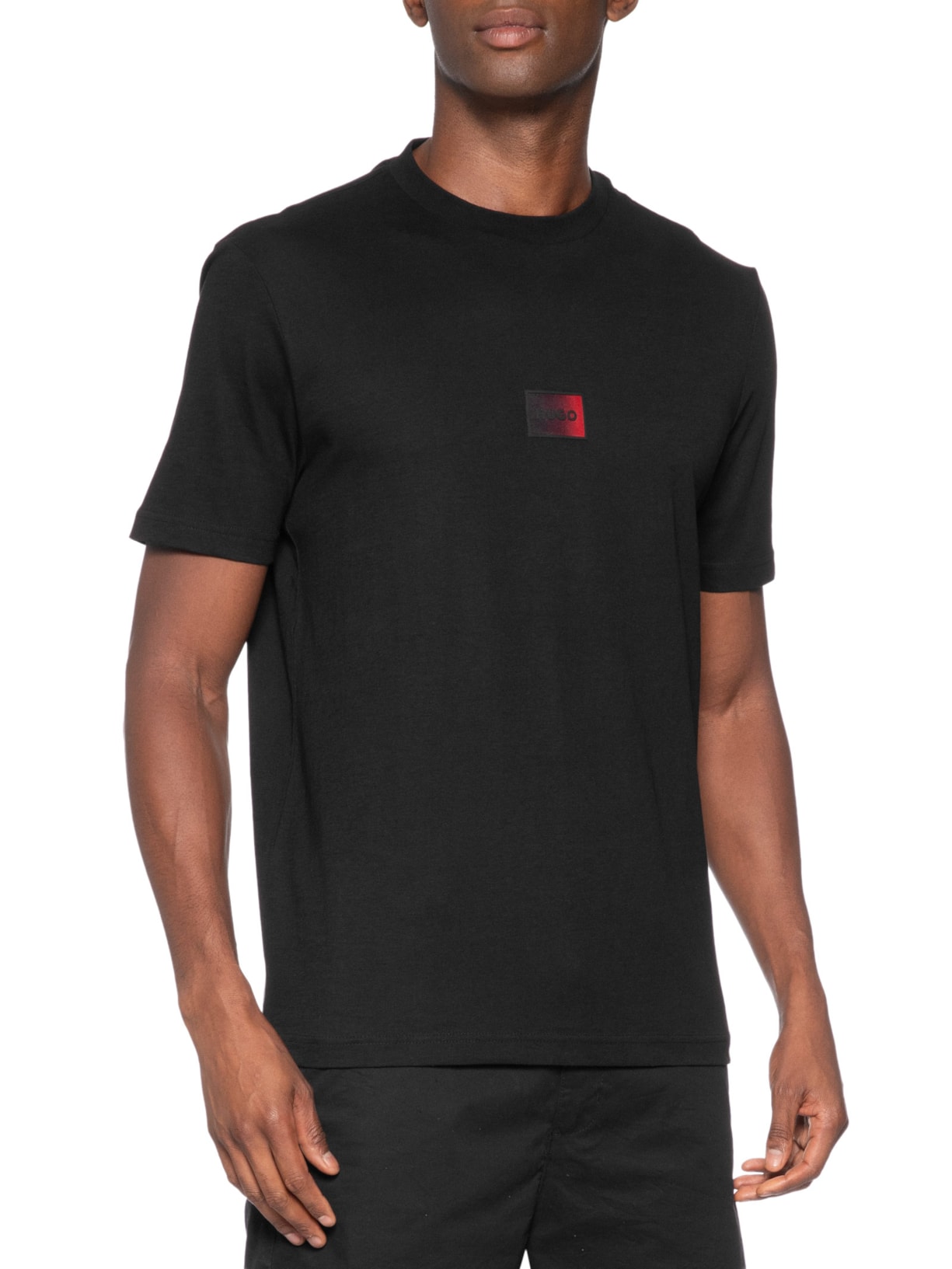 Camiseta Masculina Gradient Logo Crew Neck Danotie – Preto Hugo