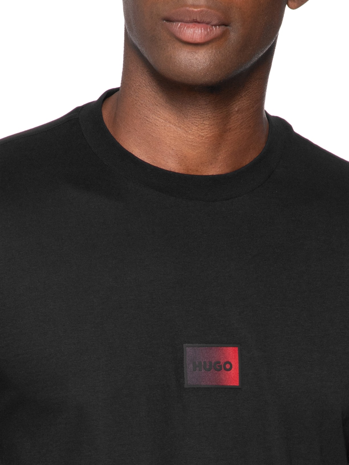 Camiseta Masculina Gradient Logo Crew Neck Danotie – Preto Hugo