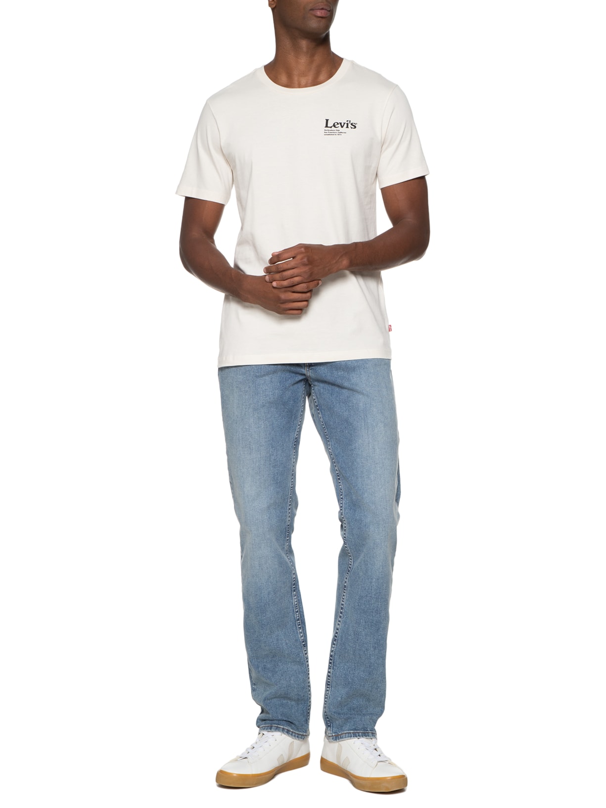 Camiseta Masculina Graphic Crewneck Tee Bege Levi's