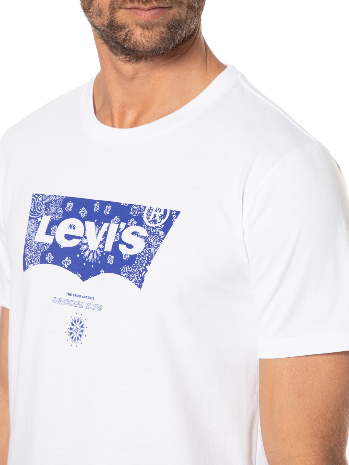 Camiseta Masculina Graphic Crewneck Tee Branco Levi's