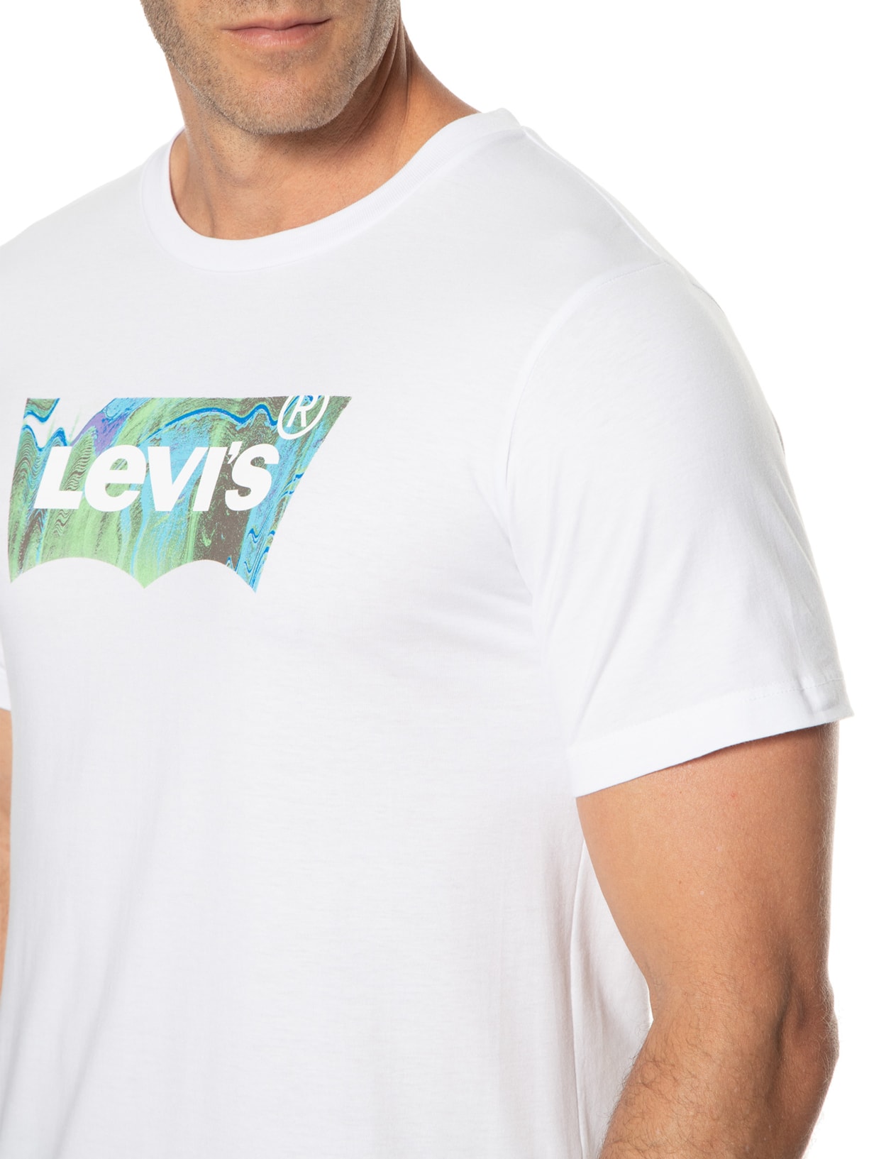 Camiseta Masculina Graphic Crewneck Tee Branco Levi's