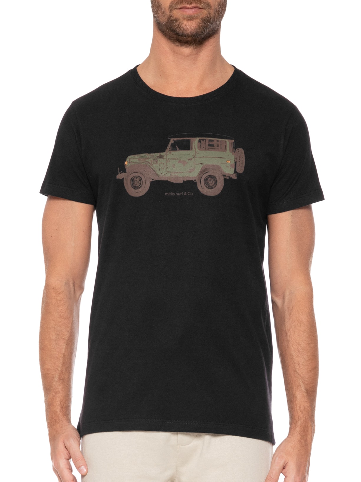 Camiseta Masculina Green Jeep Preto Melty Rj