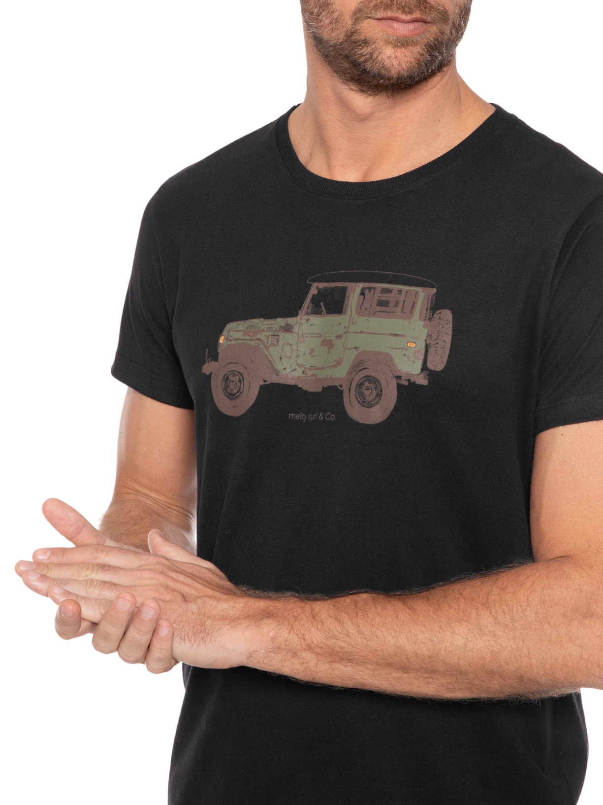 Camiseta Masculina Green Jeep Preto Melty Rj