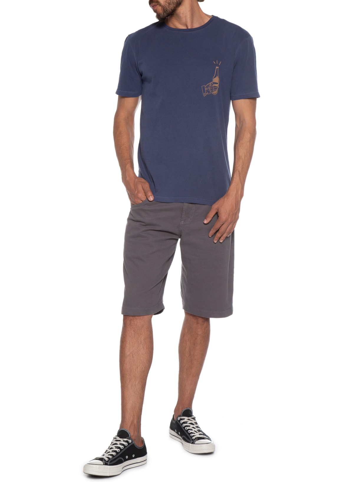 Camiseta Masculina Hand Bottle Azul Spirito Santo