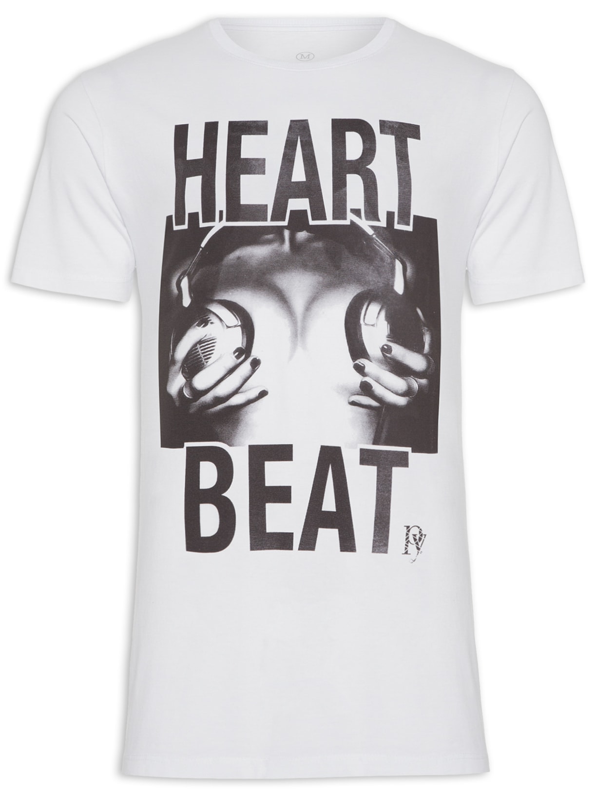 Camiseta Masculina Heart Beat - Branco