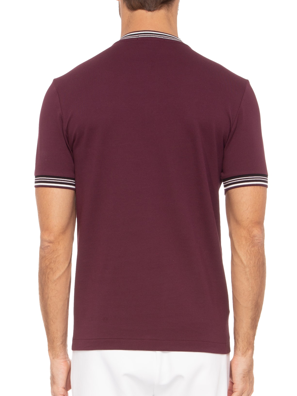 Camiseta Masculina Henley Collar Polo Shirt Vinho Fred Perry