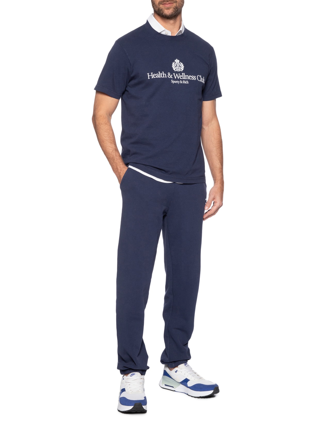 Camiseta Masculina H&W Crest Azul  Sporty & Rich