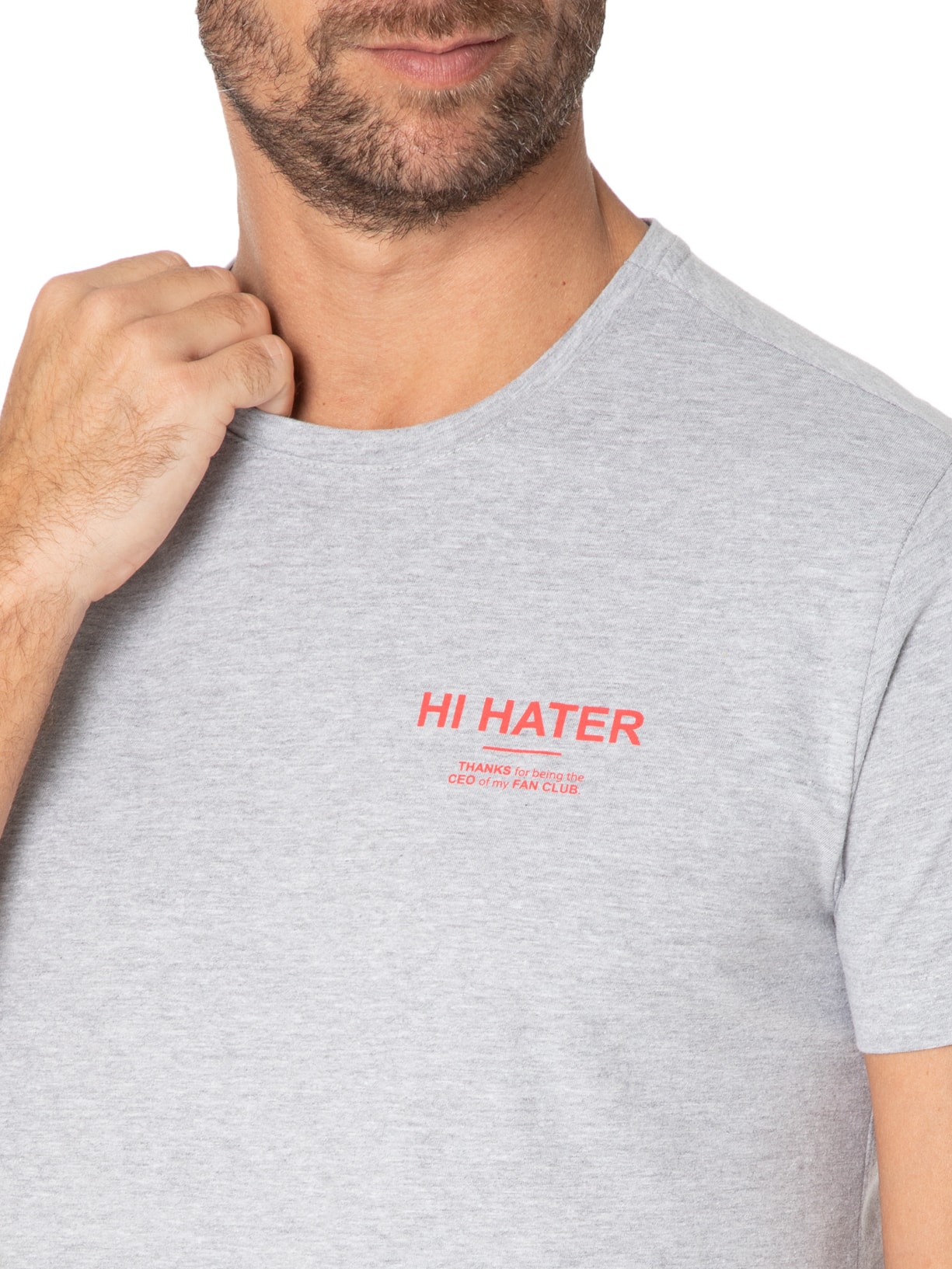 Camiseta Masculina Hi Hater F Club Cinza Sergio K