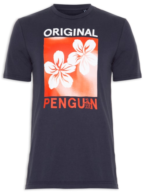 Camiseta Masculina Hibisco - Azul