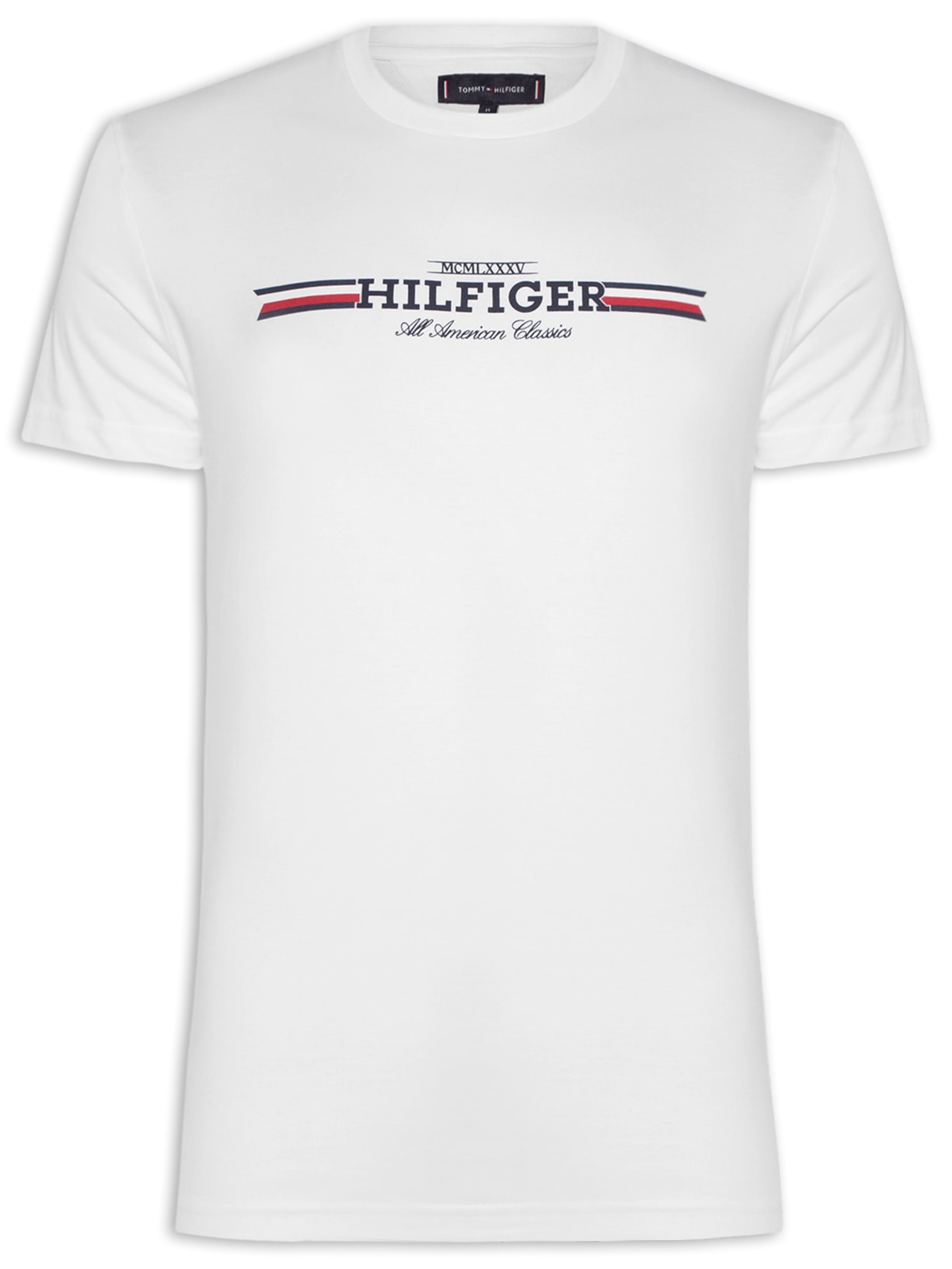 Camiseta Masculina Hilfiger Chest Stripe Tee - Branco