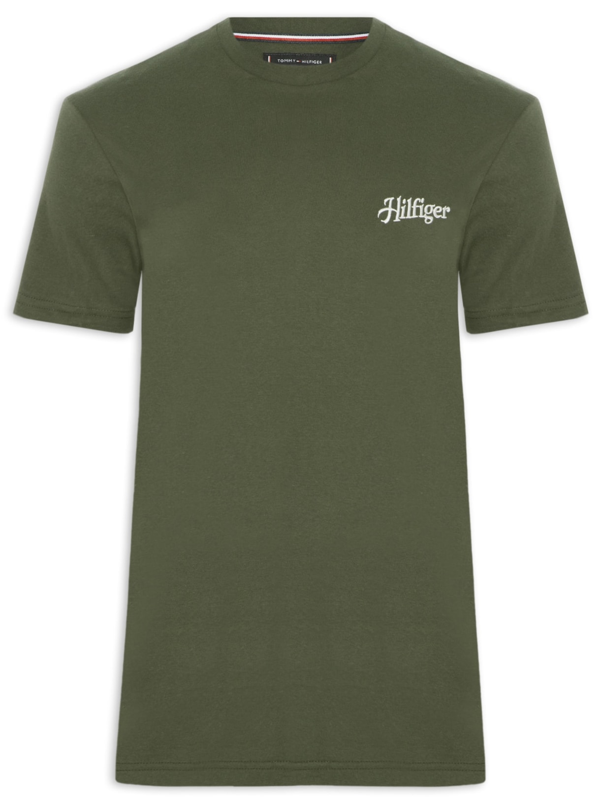 Camiseta Masculina Hilfiger Summer Logo Regular Fit Em Algodão Verde Tommy Hilfiger