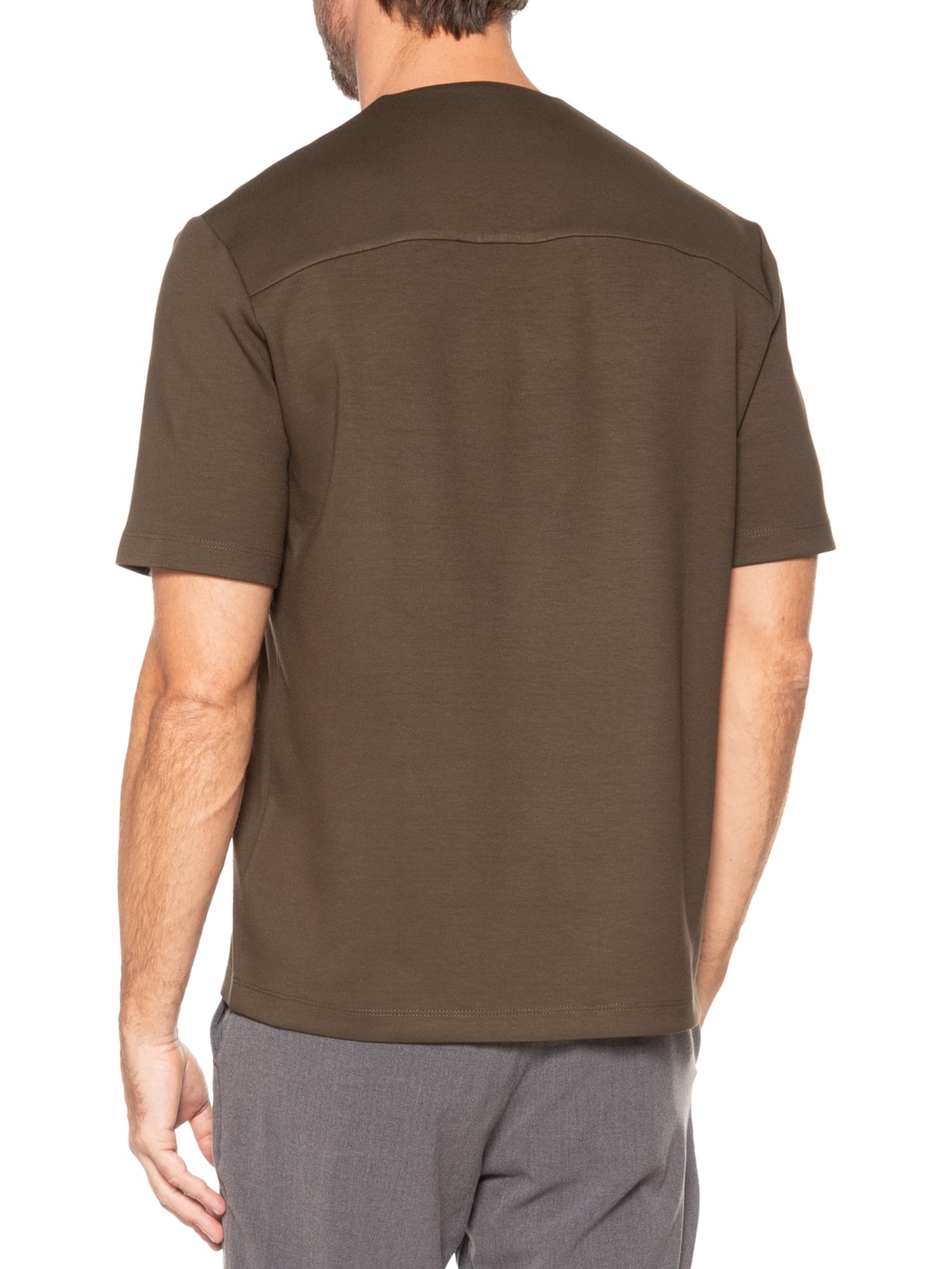 Camiseta Masculina Homemeeting Em Malha Interlock Com Zíper Invisível Verde Ricardo Almeida