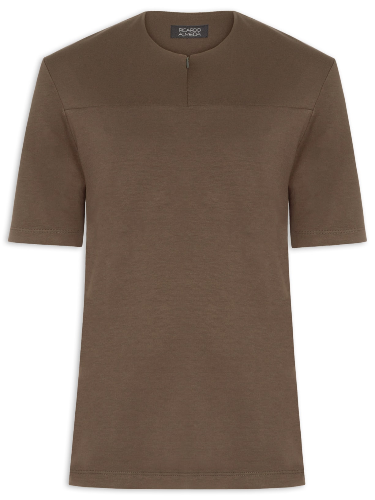 Camiseta Masculina Homemeeting Em Malha Interlock Com Zíper Invisível Verde Ricardo Almeida