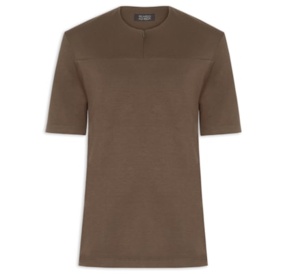 Camiseta Masculina Homemeeting Em Malha Interlock Com Zíper Invisível - Verde
