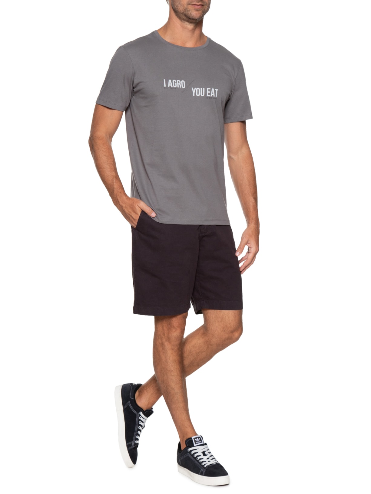 Camiseta Masculina I Agro You Eat Cinza Sergio K