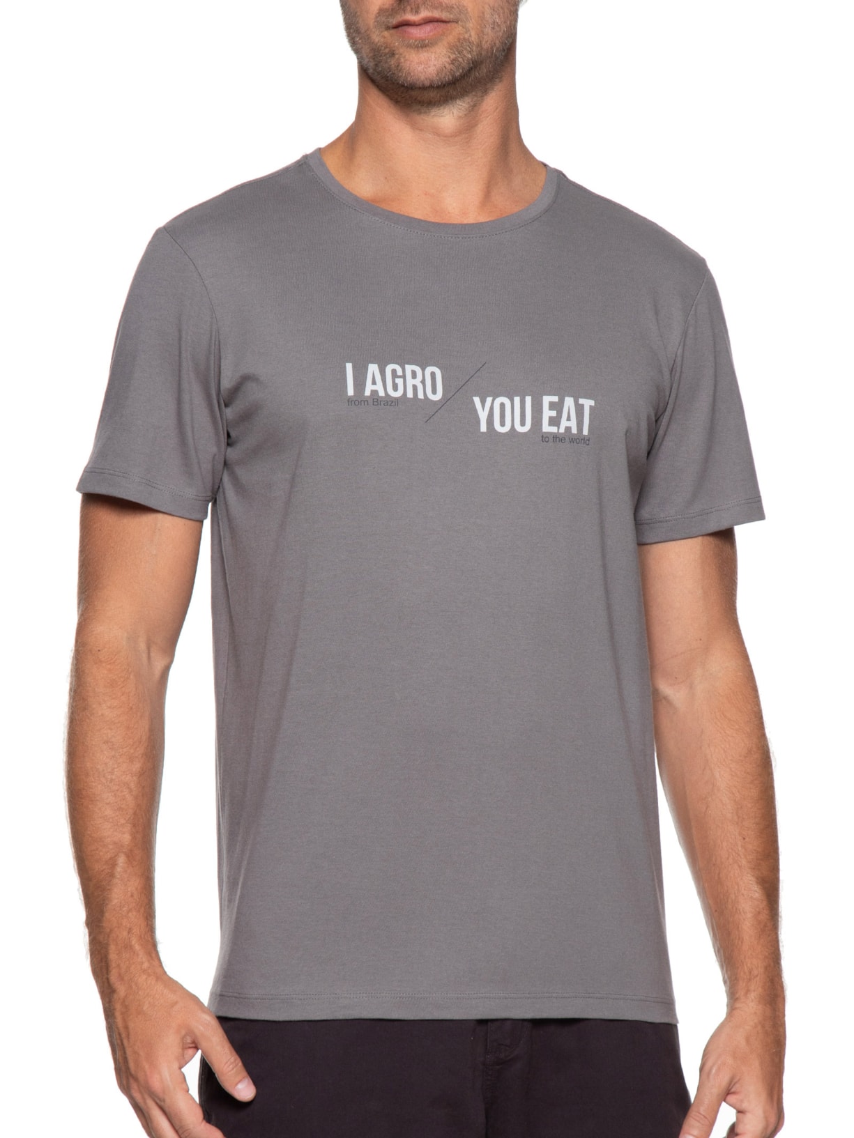 Camiseta Masculina I Agro You Eat Cinza Sergio K