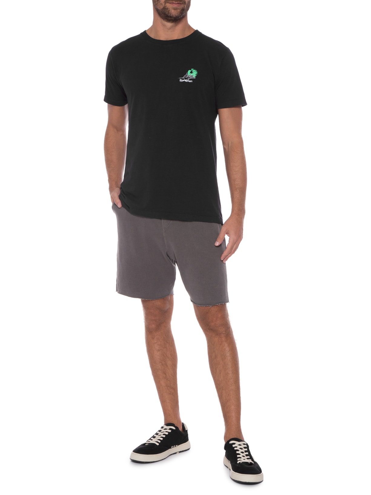 Camiseta Masculina In Our Hands Preto Purple Yellow