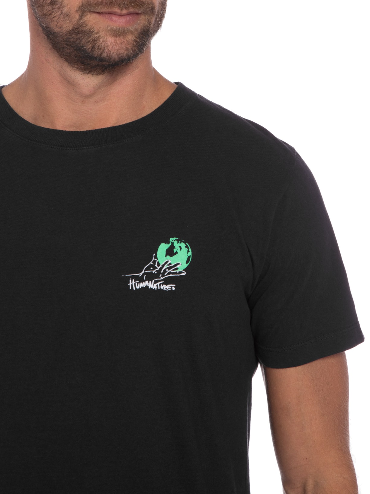 Camiseta Masculina In Our Hands Preto Purple Yellow