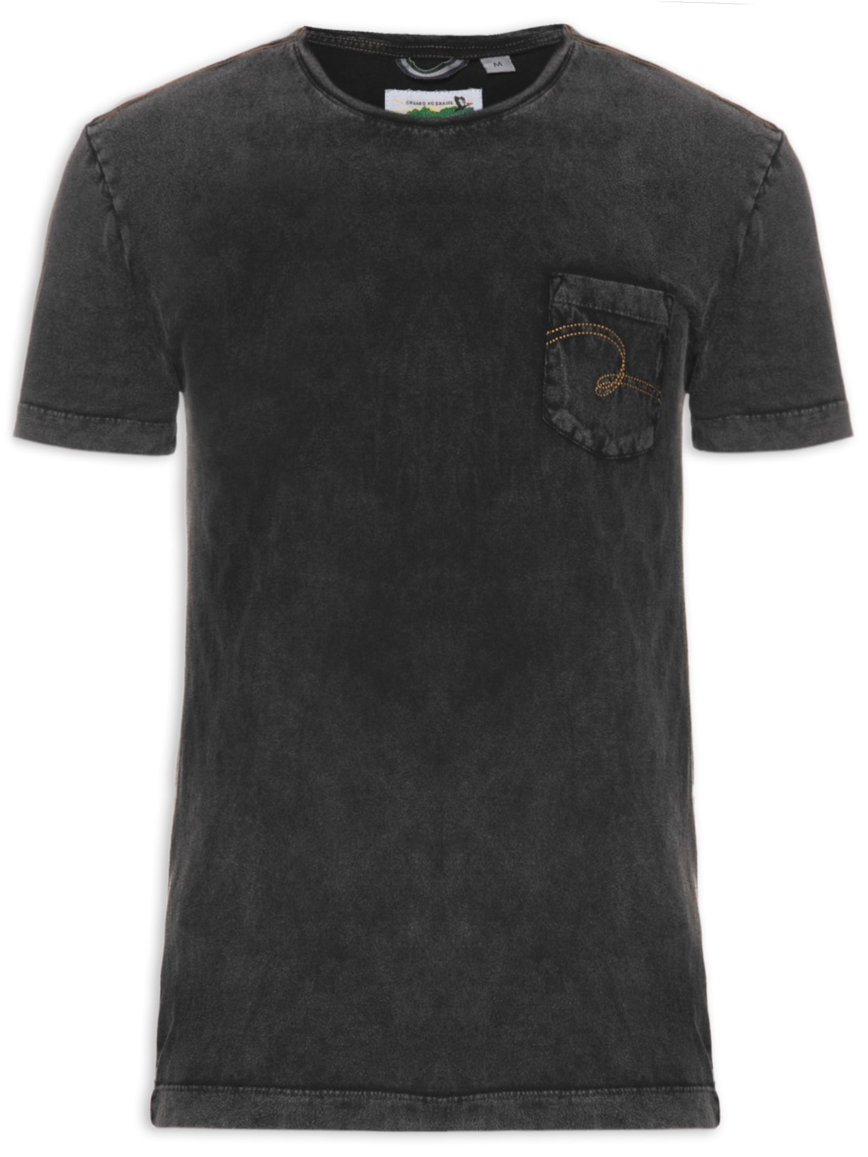 Camiseta Masculina índigo Com Bolso - Preto