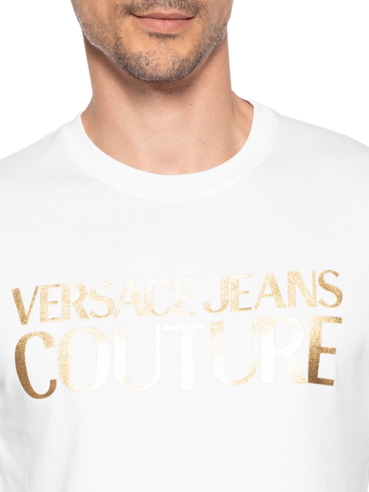 Camiseta Masculina Inst. Logo Thick Foil Branco Versace Jeans Couture