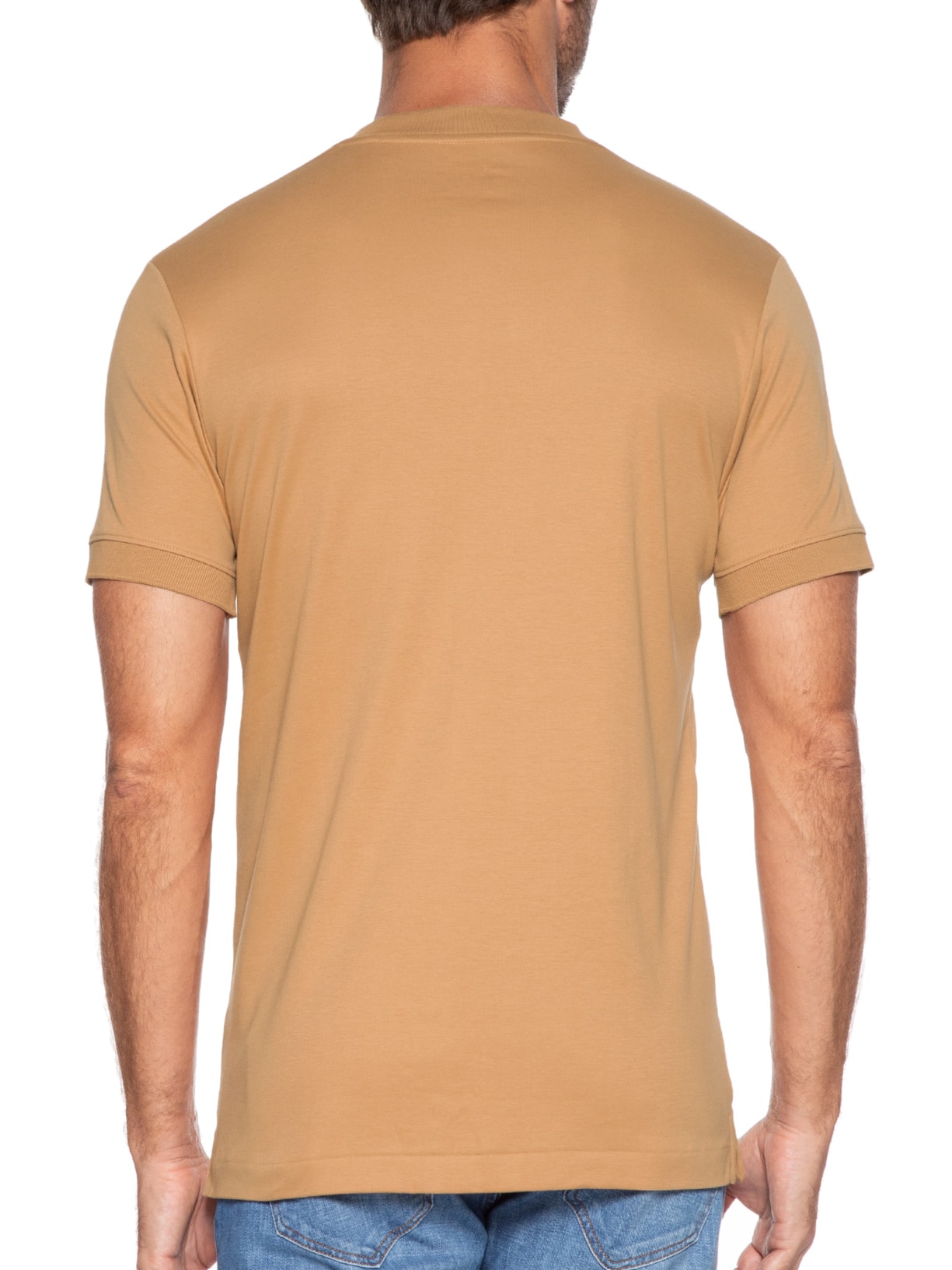 Camiseta Masculina Inter Rib Bege Ricardo Almeida