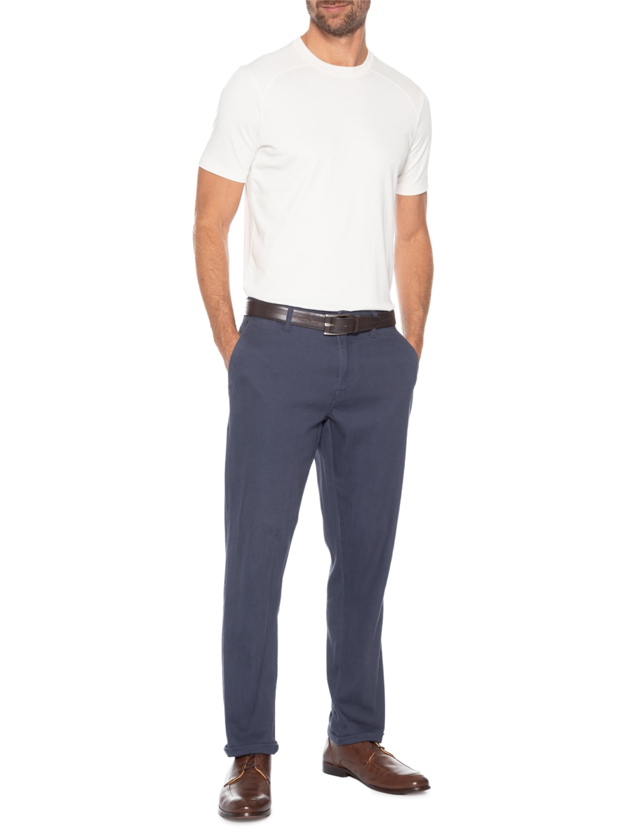 Camiseta Masculina Interlock 50/1 Em Algodão Pima Branco Ricardo Almeida