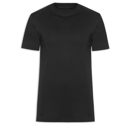 Camiseta Masculina Interlock com Recorte – Preto