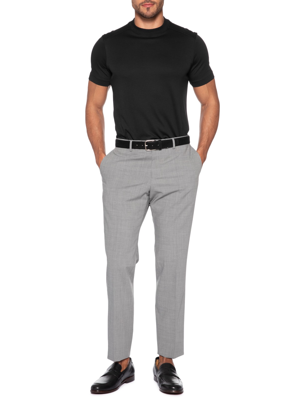 Camiseta Masculina Interlock com Recorte – Preto Ricardo Almeida