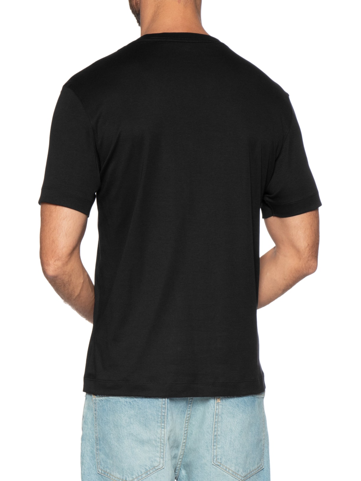 Camiseta Masculina Interlock Em Algodão Pima Preto Aramis