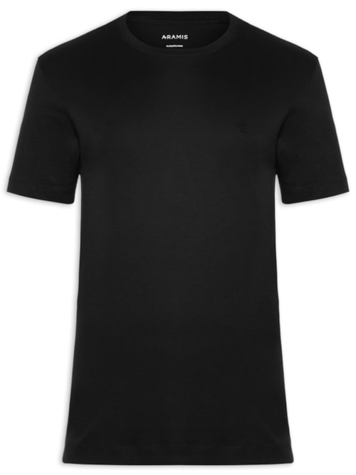 Camiseta Masculina Interlock Em Algodão Pima - Preto