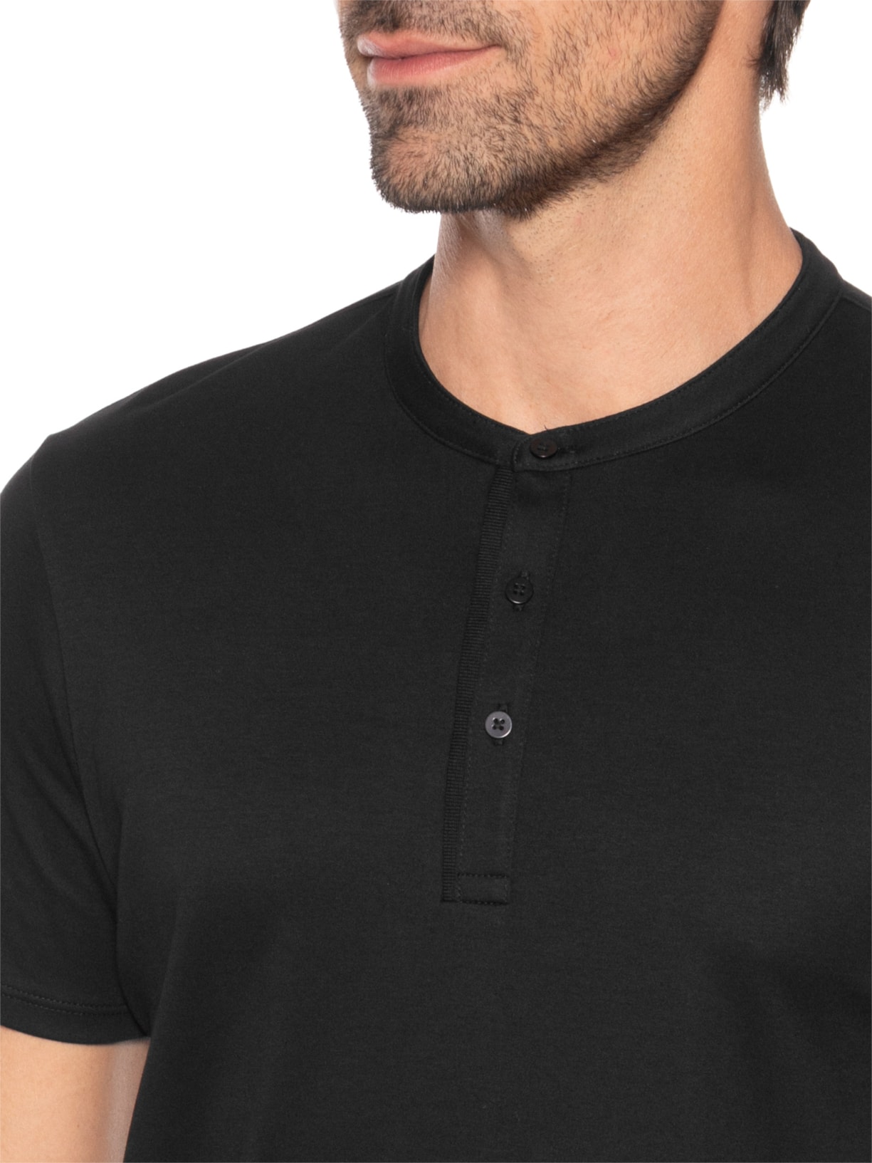 Camiseta Masculina Interlock Fio 50 Gola Mão Preto Ricardo Almeida