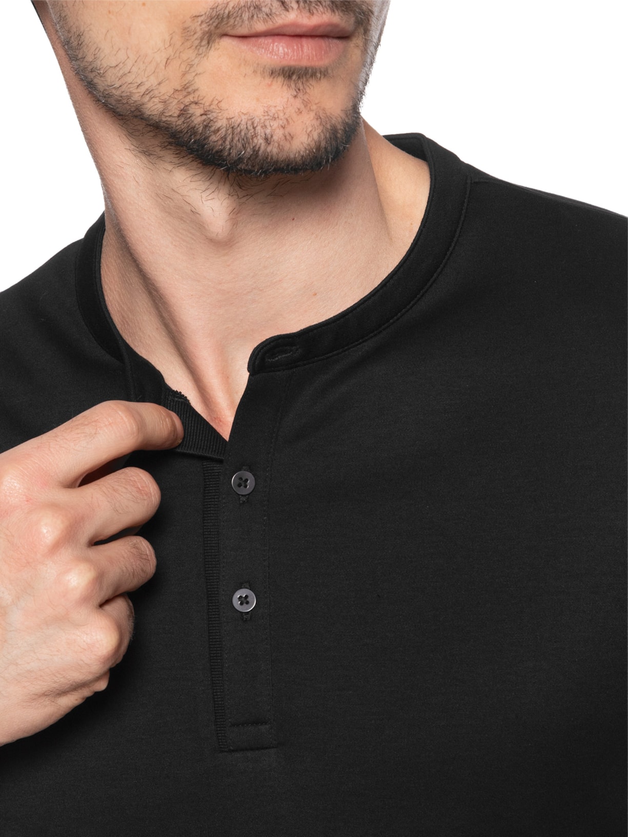 Camiseta Masculina Interlock Fio 50 Gola Mão Preto Ricardo Almeida