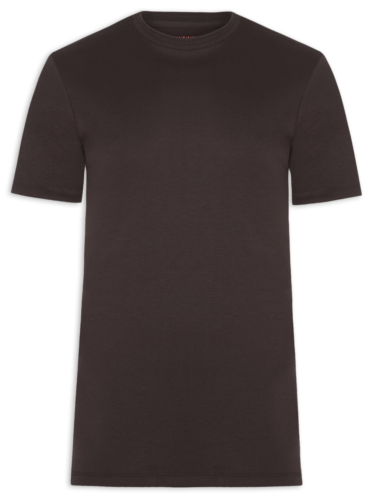Camiseta Masculina Interlock Fio 50 Gola - Marrom