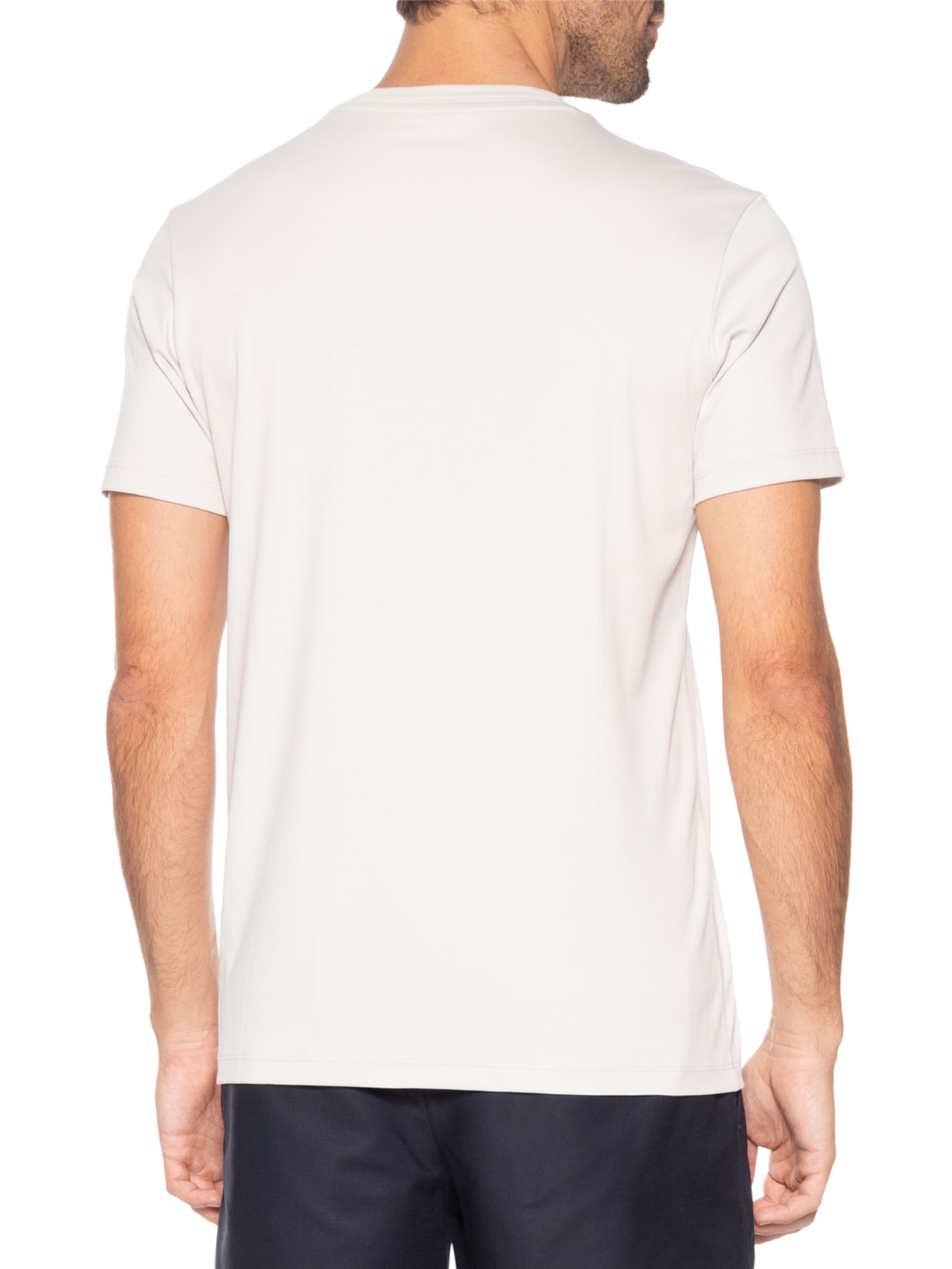 Camiseta Masculina Interlock Fio 50 Gola Trabalhada Cinza Ricardo Almeida