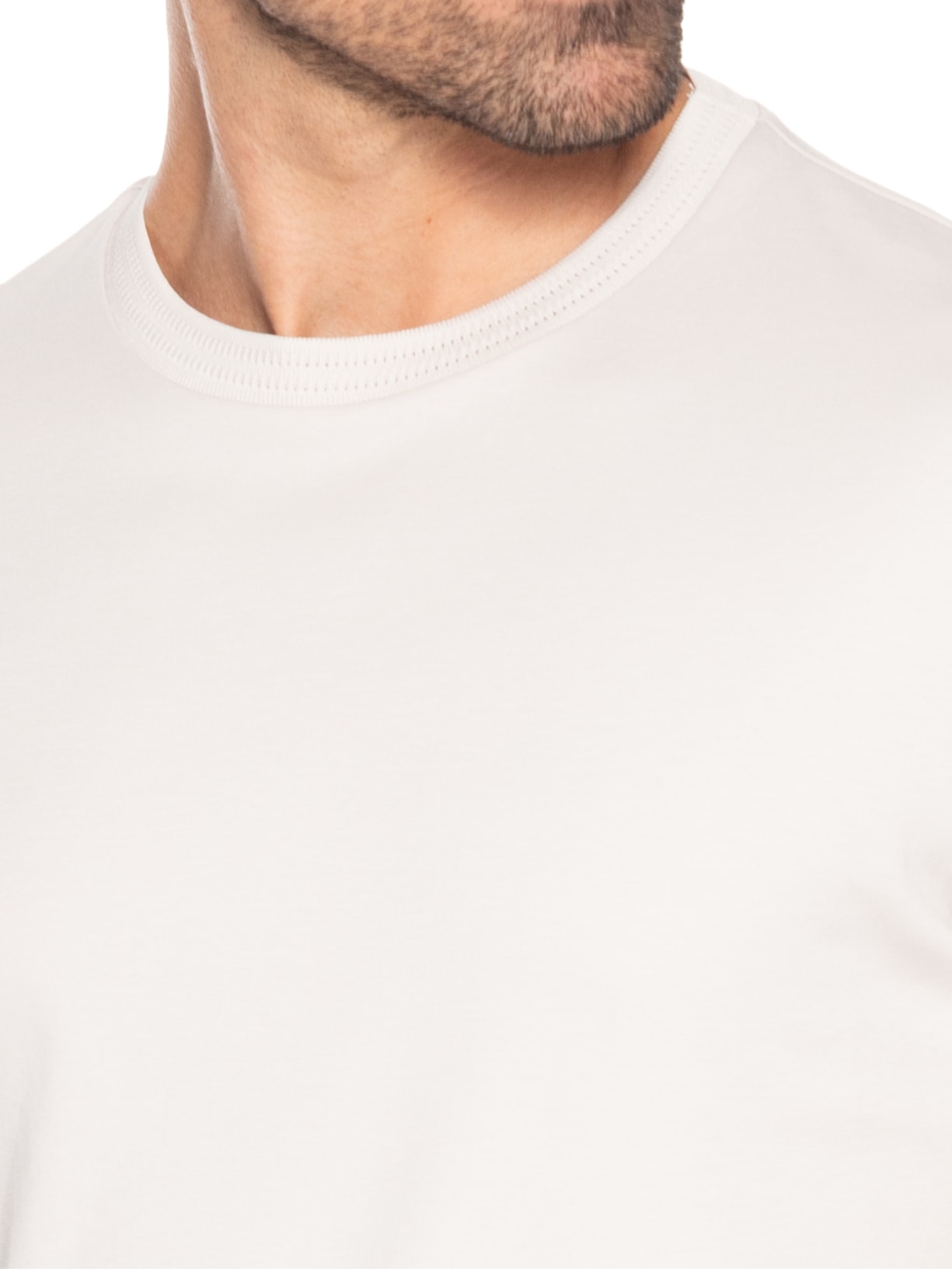 Camiseta Masculina Interlock Fio 50 Gola Trabalhada Cinza Ricardo Almeida