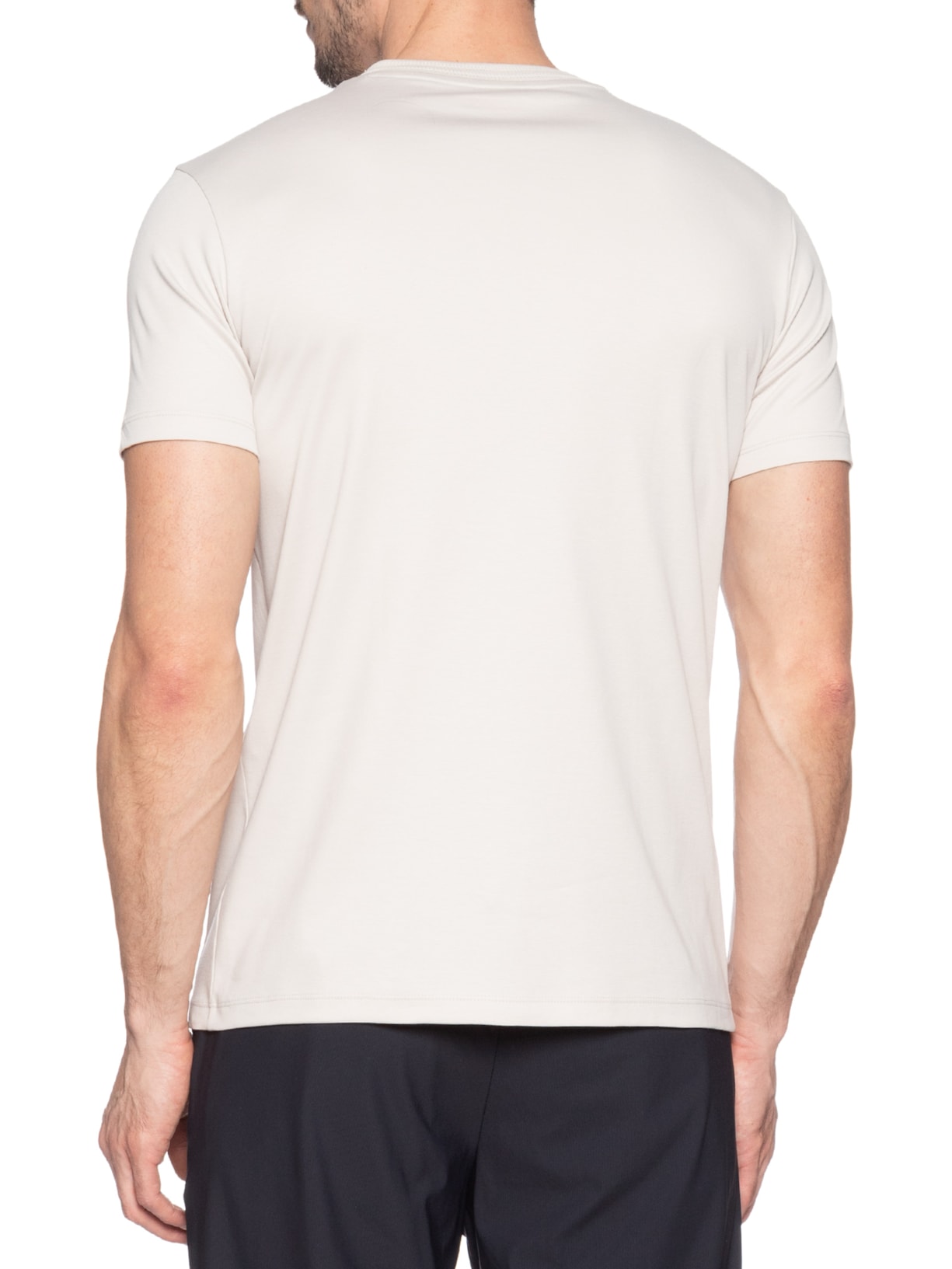 Camiseta Masculina Interlock Fio 50 Gola Trabalhada Cinza Ricardo Almeida