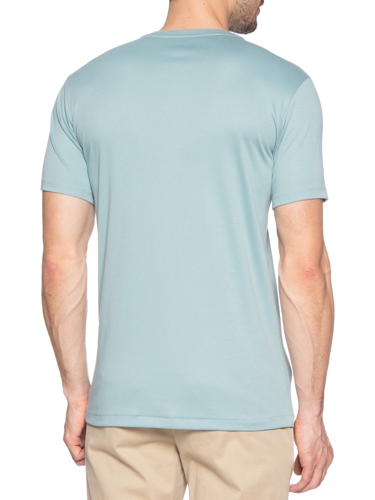 Camiseta Masculina Interlock Gola Cruzada Algodão Pima Verde Ricardo Almeida