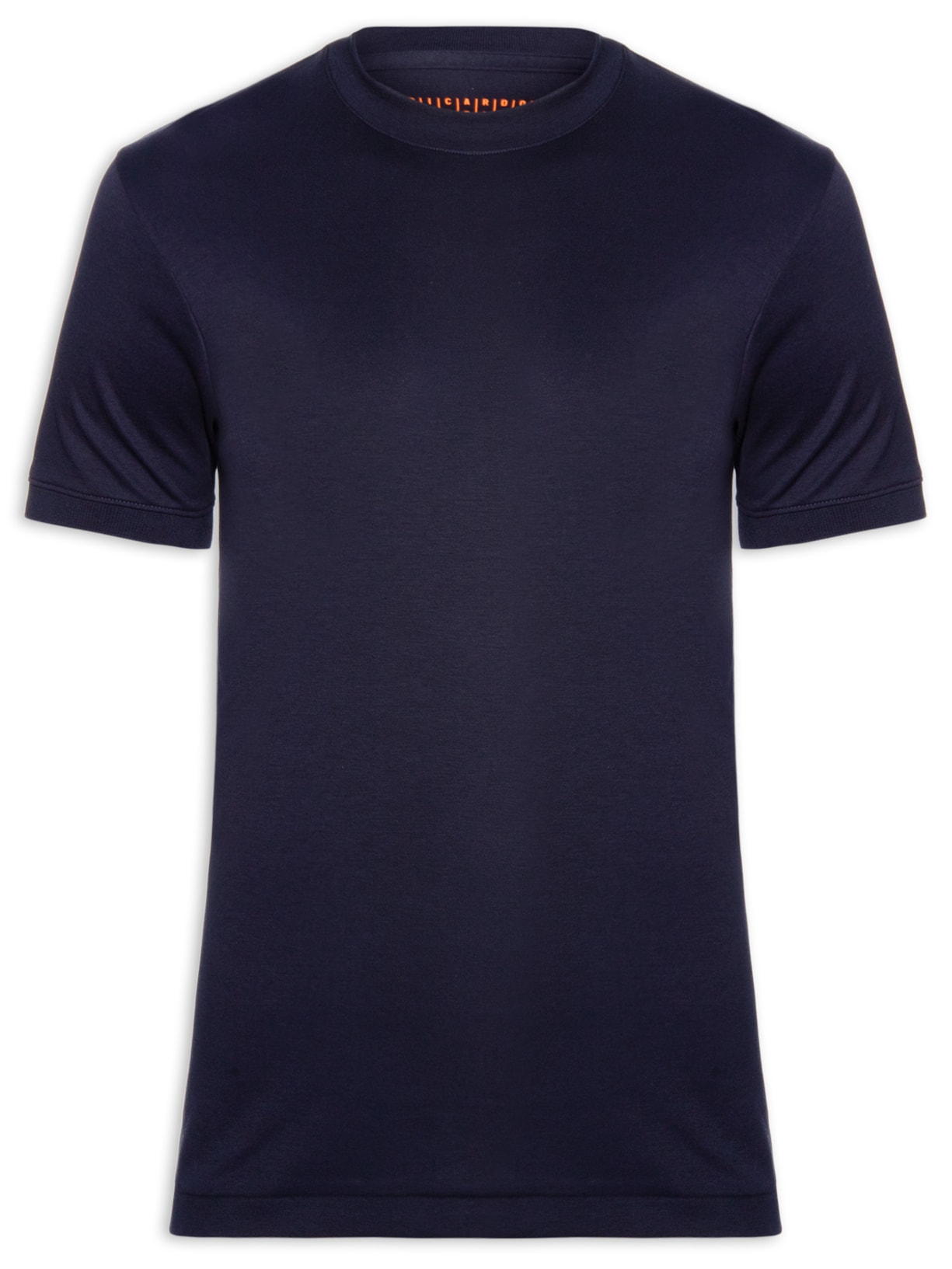 Camiseta Masculina Interlock Gola Média Em Algodão Pima Azul Ricardo Almeida