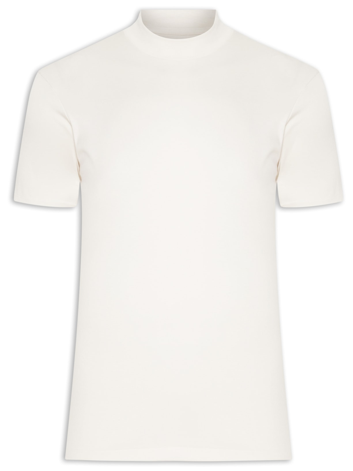 Camiseta Masculina Interlock Gola Média em Algodão Pima - Branco
