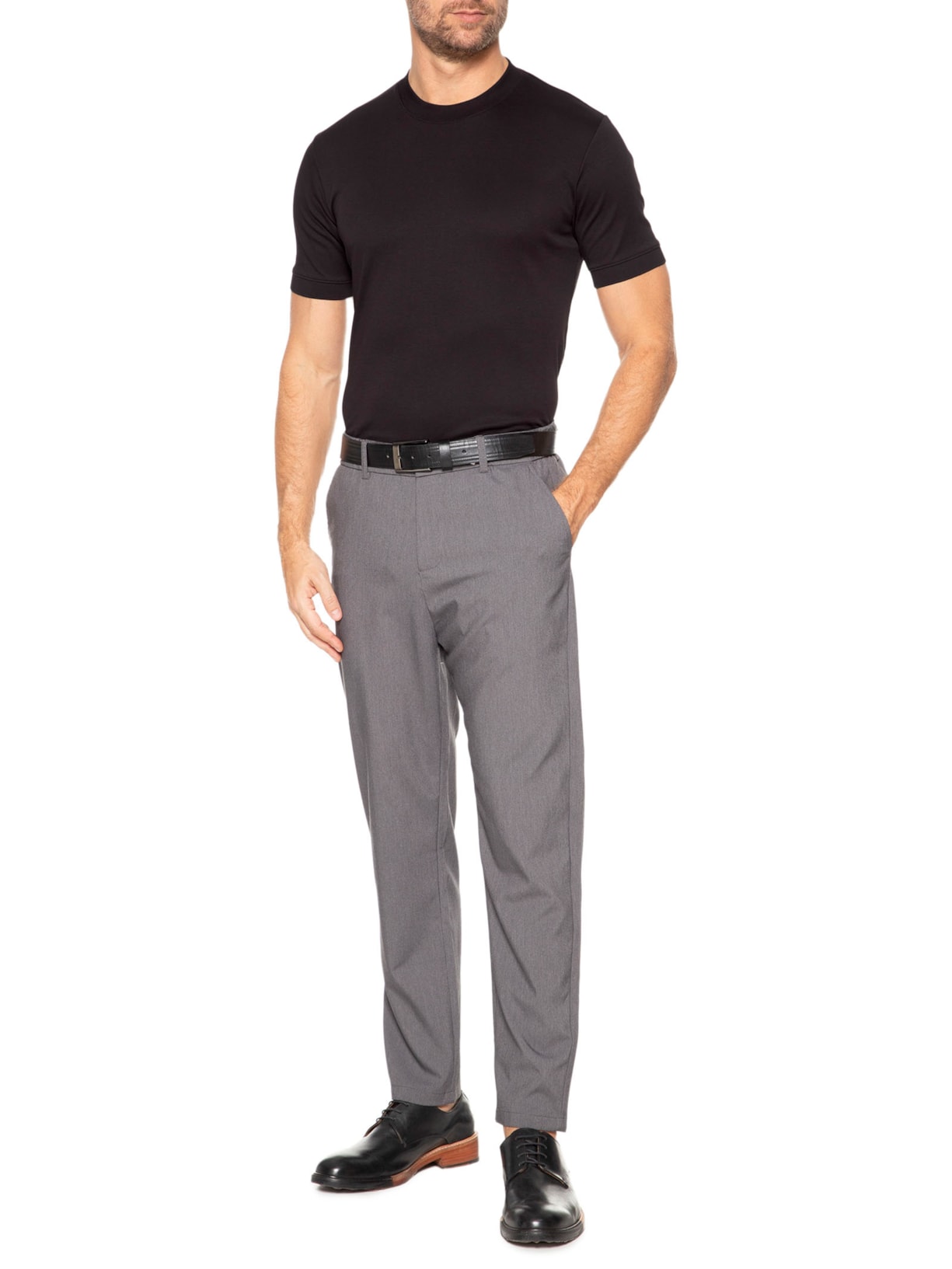 Camiseta Masculina Interlock Gola Média Marrom Ricardo Almeida