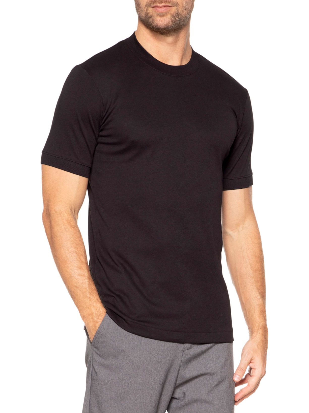 Camiseta Masculina Interlock Gola Média Marrom Ricardo Almeida