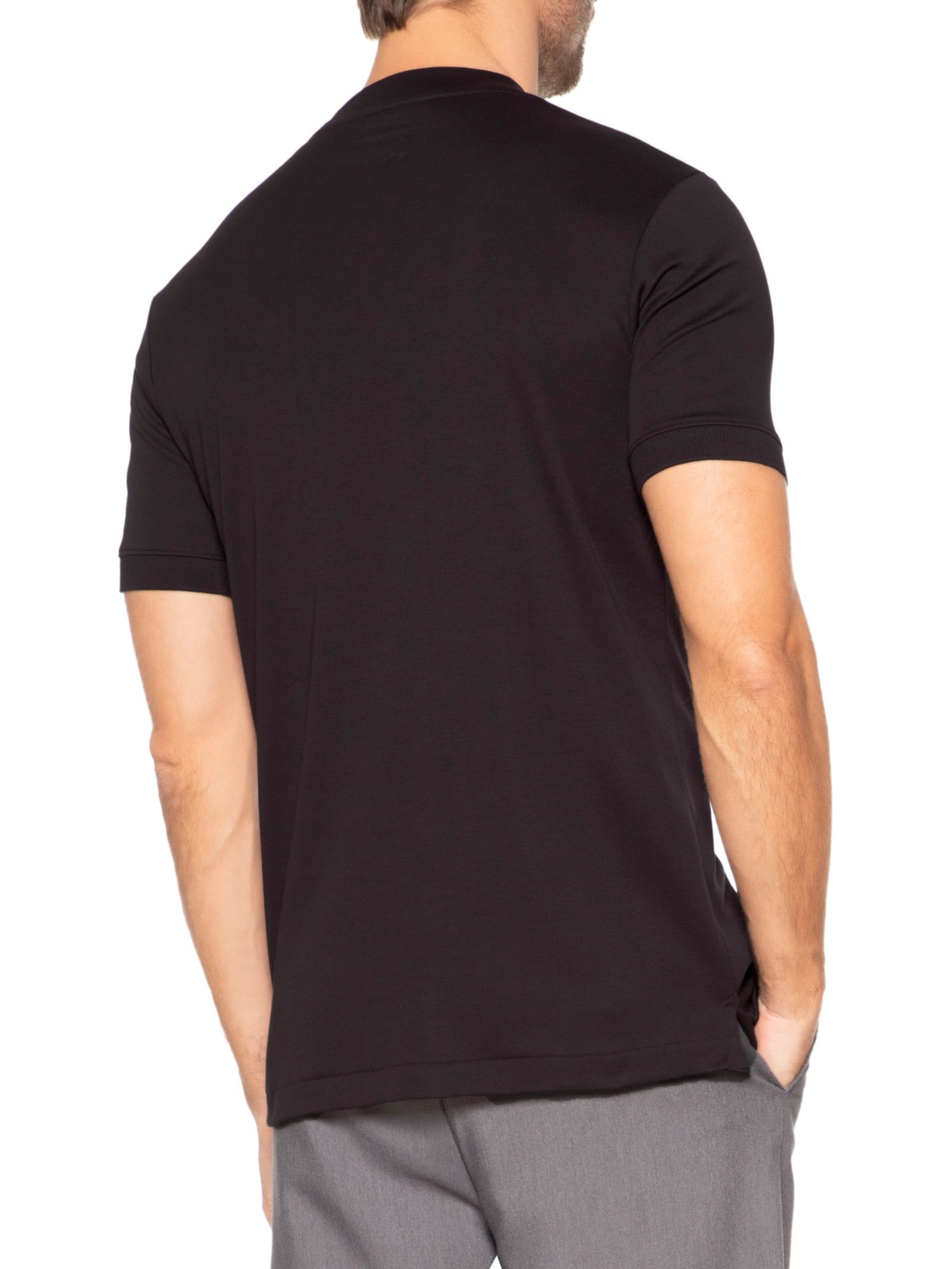 Camiseta Masculina Interlock Gola Média Marrom Ricardo Almeida