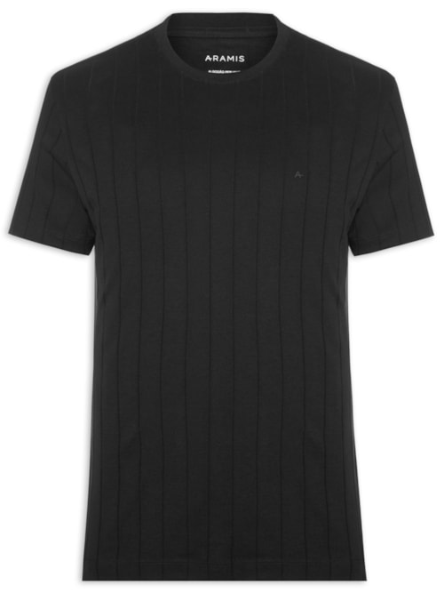 Camiseta Masculina Interlock Listra em Algodão Peruano - Preto