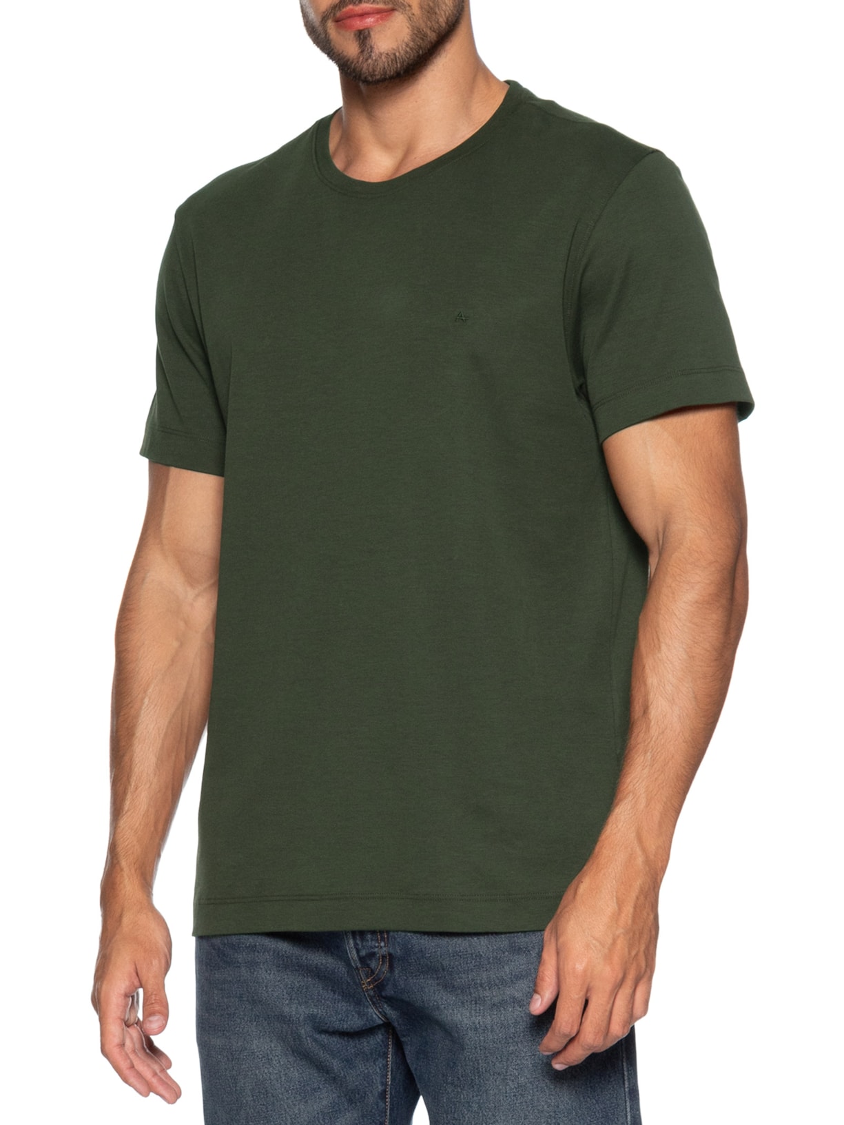 Camiseta Masculina Interlock Pima Verde Aramis