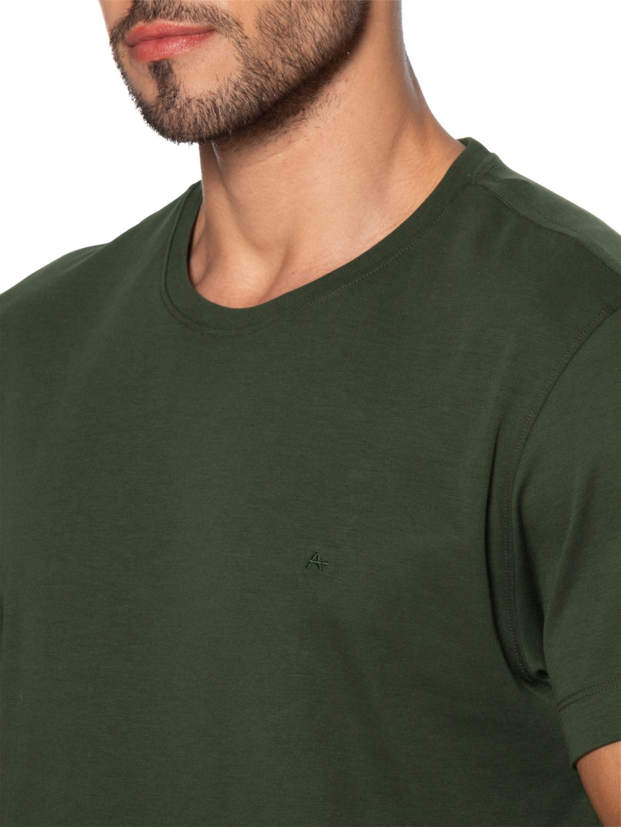 Camiseta Masculina Interlock Pima – Verde Aramis