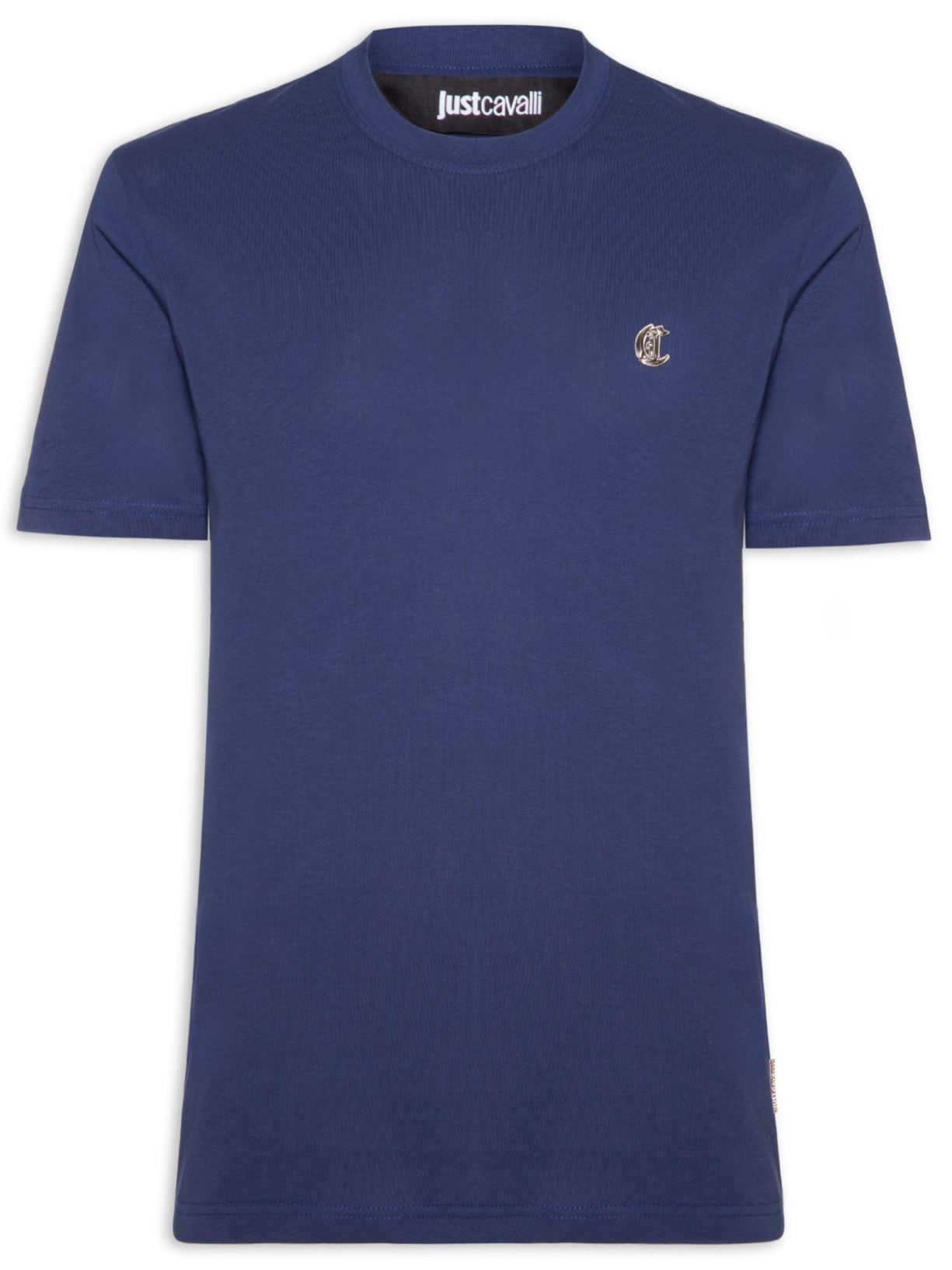 Camiseta Masculina JC Short Sleeve Patch Azul Just Cavalli