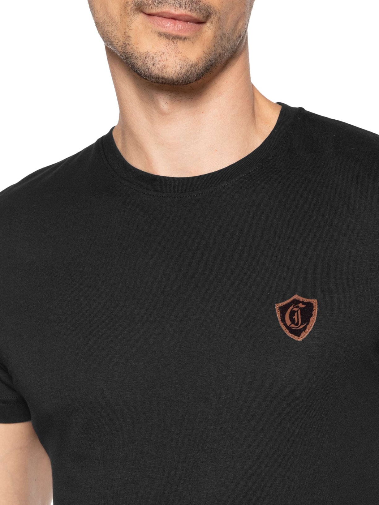 Camiseta Masculina JC Short Sleeve Patch Shield Preto Just Cavalli