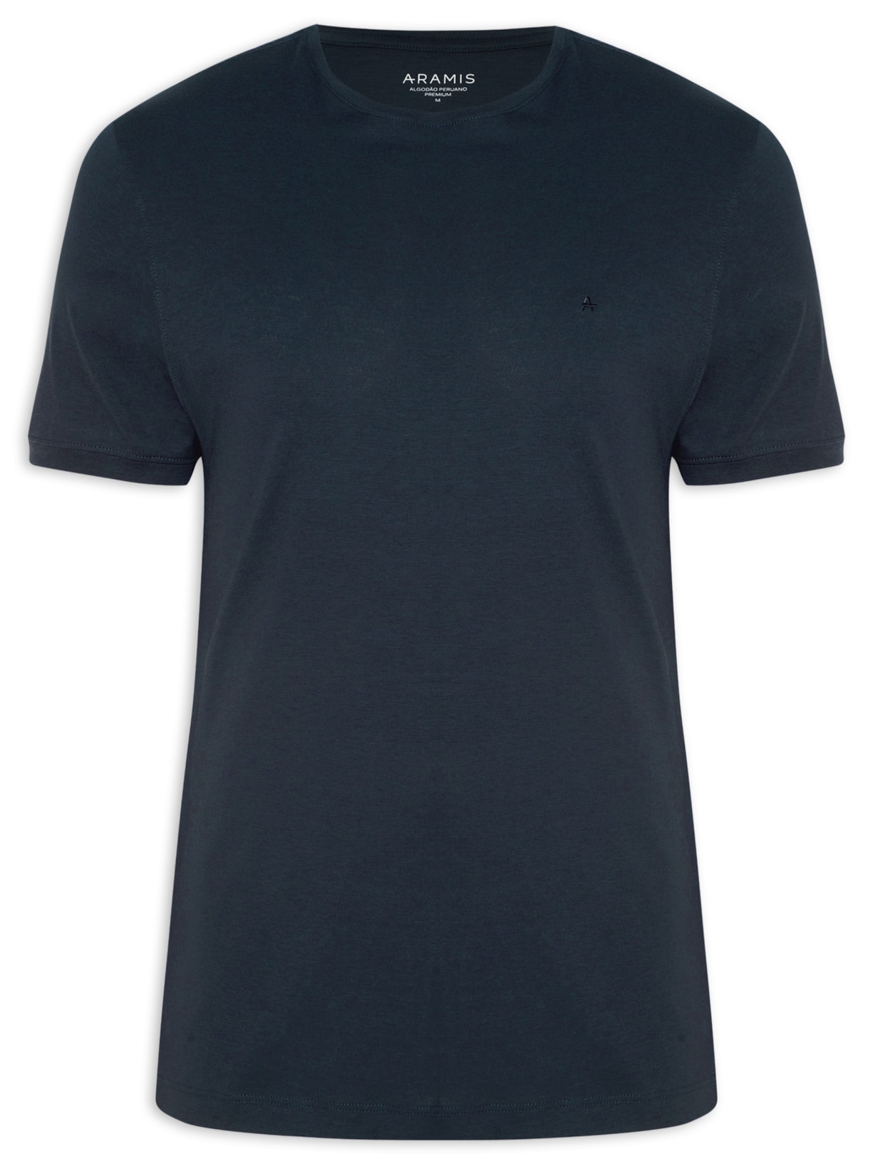 Camiseta Masculina Jersey Algodao Peruano Pre - Azul