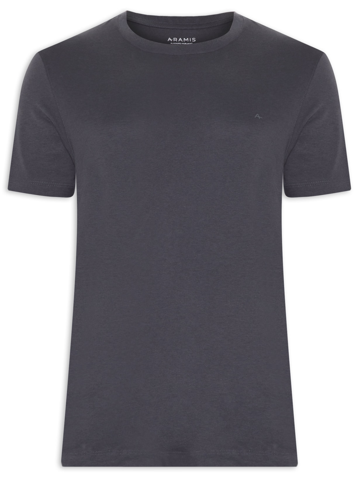 Camiseta Masculina Jersey Algodao Peruano Pre - Cinza